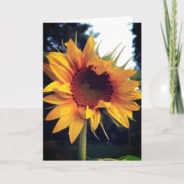 Öffnen der Sonnenblume Gelb grün Karte (Vorderseite)