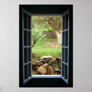 Öffnen Sie blaues Fenster Poster