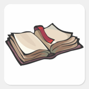 Öffnen Sie Buch-Aufkleber Quadratischer Aufkleber