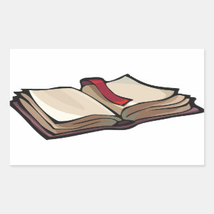 Öffnen Sie Buch-Aufkleber Rechteckiger Aufkleber