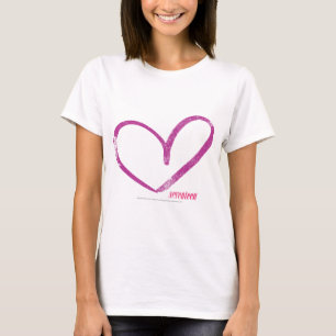 Öffnen Sie das lila Herz T-Shirt