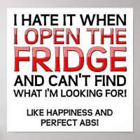 Öffnen Sie den Kühlschrank Funny Poster