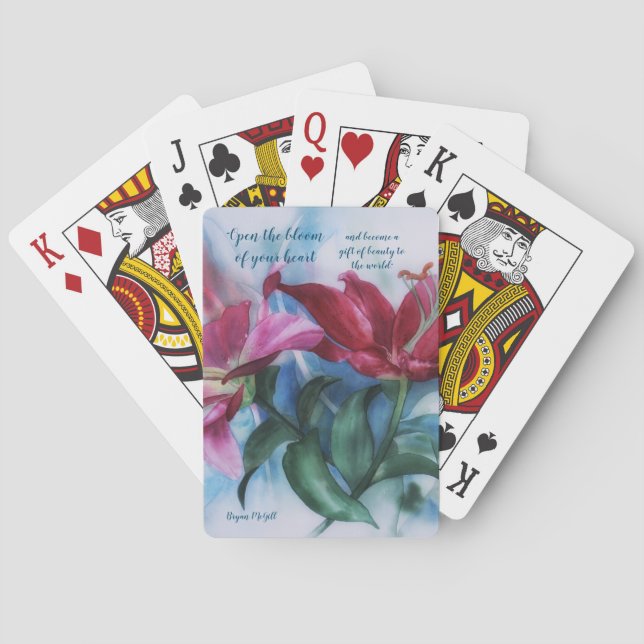 Öffnen Sie die blutblühenden Spielkarten. Spielkarten (Rückseite)