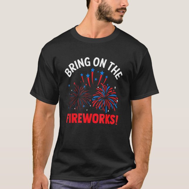 Öffnen Sie die Fahne "Fireworks Firecracker Usa" 4 T-Shirt (Vorderseite)