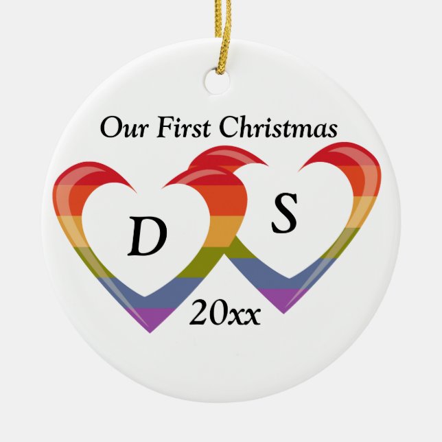 Öffnen Sie Herzen Keramikornament (Vorne)