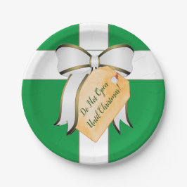 Öffnen Sie nicht bis Weihnachts-Papierplatte Pappteller