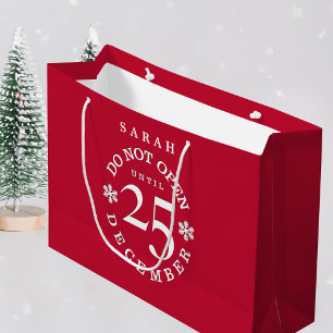 Öffnen Sie nicht bis zum 25. Dezember Weihnachtsfe Große Geschenktüte