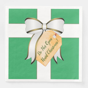 Öffnen Sie nicht bis zum Weihnachtsbuch Napkin Serviette
