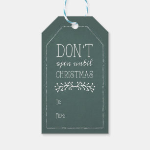 Öffnen Sie nicht sich bis Weihnachten Geschenkanhänger