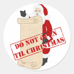 Öffnen Sie nicht sich bis Weihnachten Runder Aufkleber