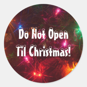 Öffnen Sie nicht sich bis Weihnachtslichter Runder Aufkleber
