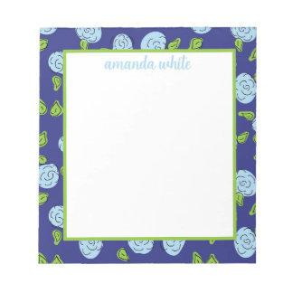 Öffnen von Blume Blau auf Navy-Notepad Notizblock