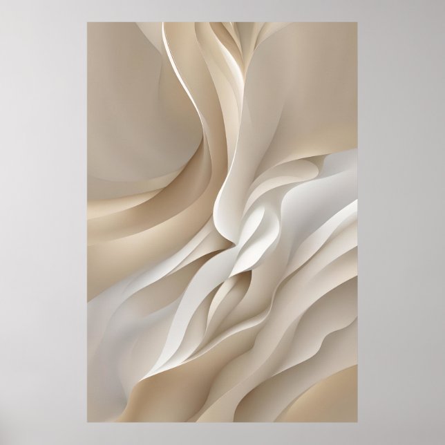 "Öffnungswährungen" | Beige Abstrakt Art Poster (Vorne)
