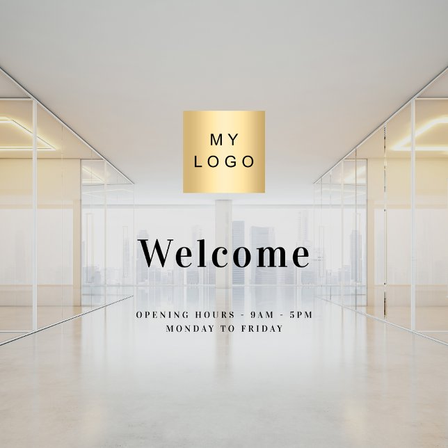 Öffnungszeiten des Firmenlogos Fensteraufkleber (Von Creator hochgeladen)