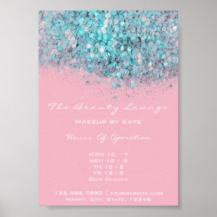 Öffnungszeiten Gold Blue Ocean Confetti Rosa Poster