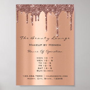 Öffnungszeiten Kosmetikstudio Wimpern Salon Drip   Poster