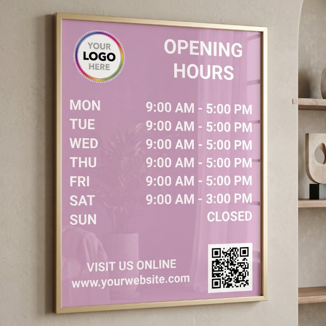 Öffnungszeiten mit Logo + QR-Code - Modern Poster (Von Creator hochgeladen)