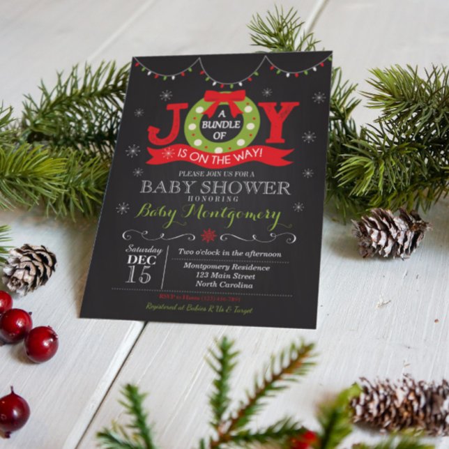 Offre de Noël de Joy Baby shower Invitation (Créateur téléchargé)