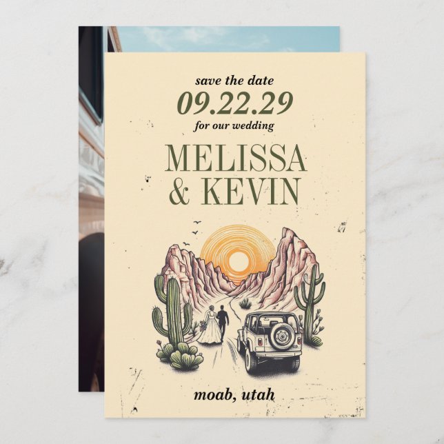 Offroad Canyon Couple Save The Date (Vorne/Hinten)