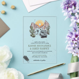 Offroad Canyon Couple Wedding Acryleinladungen