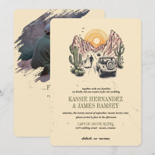 Offroad Canyon Couple Wedding Einladung