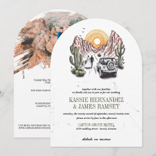 Offroad Canyon Couple Wedding Einladung