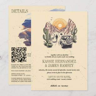Offroad Canyon Couple Wedding Einladung
