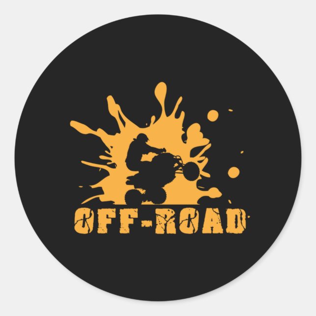 Offroad Quad Racing ATV Rider Extreme Sports Gesch Runder Aufkleber (Vorderseite)