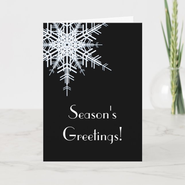 Offset Carte de vacances Snowflake noir (Devant)