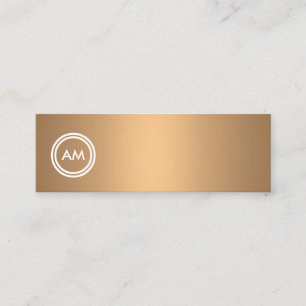 Offset Circle Monogramm auf Imitat Kupfer Mini Visitenkarte