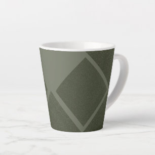 Offset Diamond Moss Green Latte Tasse - Custom