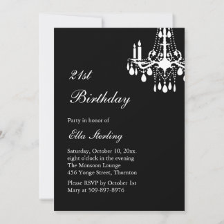Offset Grand Ballroom Birthday Einladung (schwarz)