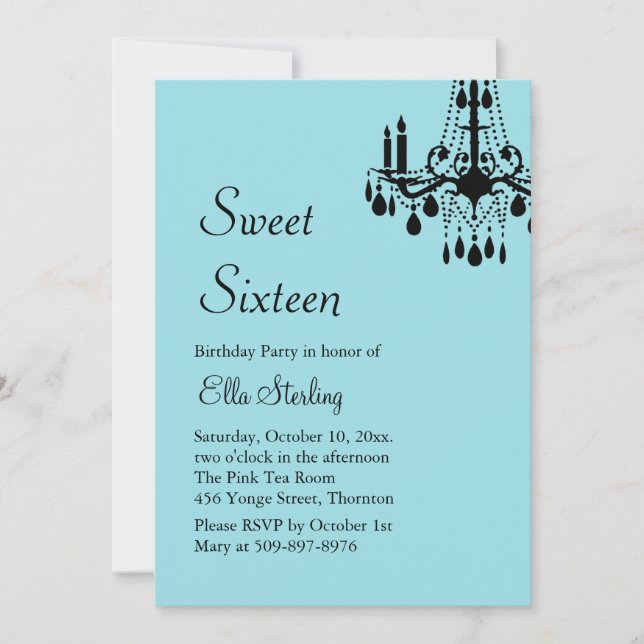 Offset Grand Ballroom Birthday Invite (Türkis) Einladung (Vorderseite)