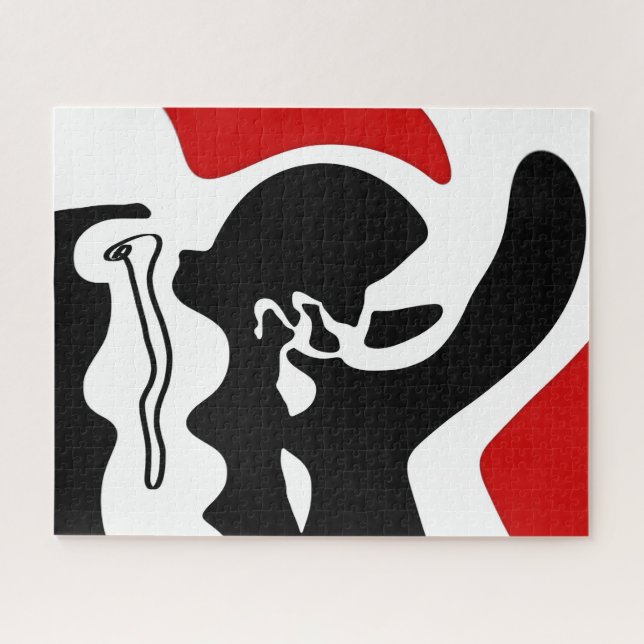 Offsetkammer: Abstrakt Schwarz, Weiß und Rot (Horizontal)