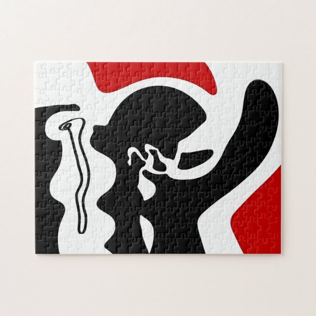 Offsetkammer: Abstrakt Schwarz, Weiß und Rot (Horizontal)