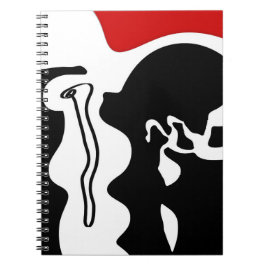 Offsetkammer: Abstrakt Schwarz, Weiß und Rot Notizblock