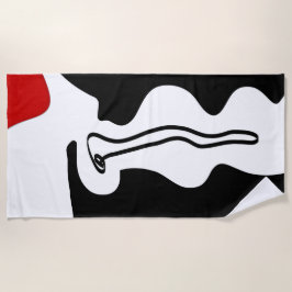 Offsetkammer: Abstrakt Schwarz, Weiß und Rot Strandtuch