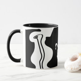 Offsetkammer: Abstrakt Schwarz, Weiß und Rot Tasse