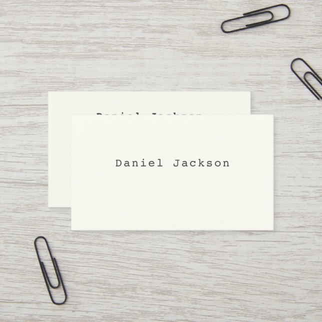 Offwhite II Minimal-Business-Karte für den Schrift Visitenkarte (Vorderseite/Rückseite Beispiel)
