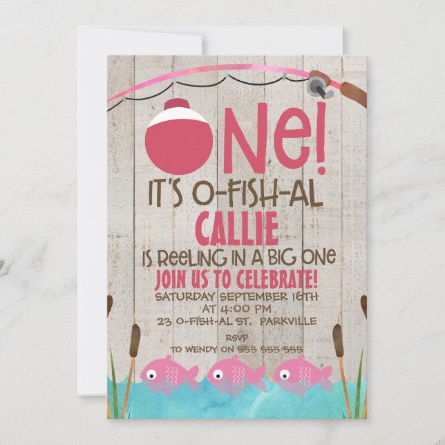 Ofish One Girls Anniversaire Invitation (Devant)