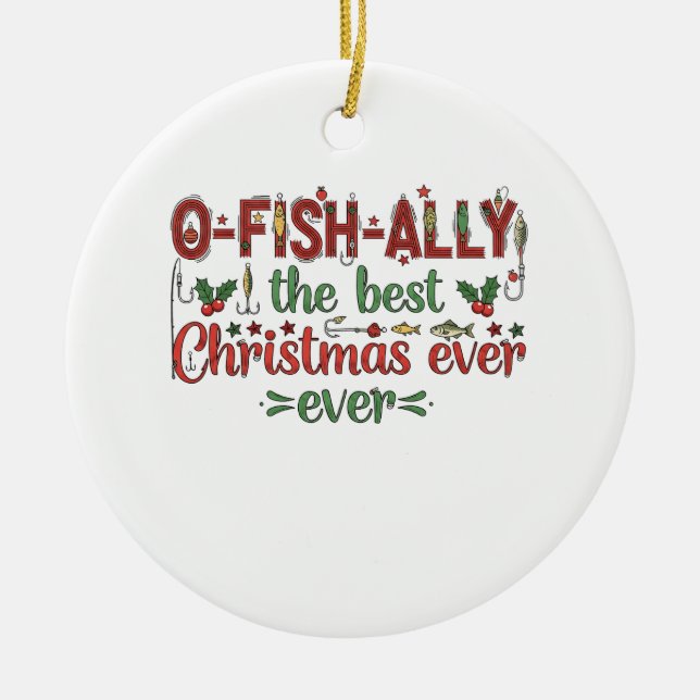 Ofishalal das beste Weihnachtsfest je Fischer Keramik Ornament (Vorne)