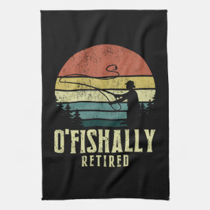 Ofishalal Remüde Funny Fishing Ruhestand Geschirrtuch