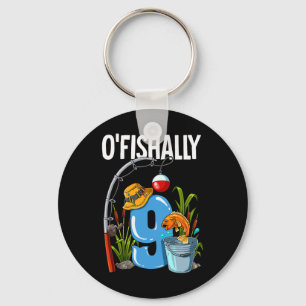 O'fishally 9 Jahre alt 9. Geburtstag Angeln  Schlüsselanhänger