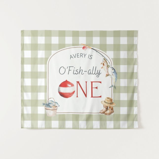 Ofishally One Birthday Personalized Banner  Wandteppich (Vorderseite (Horizontal))