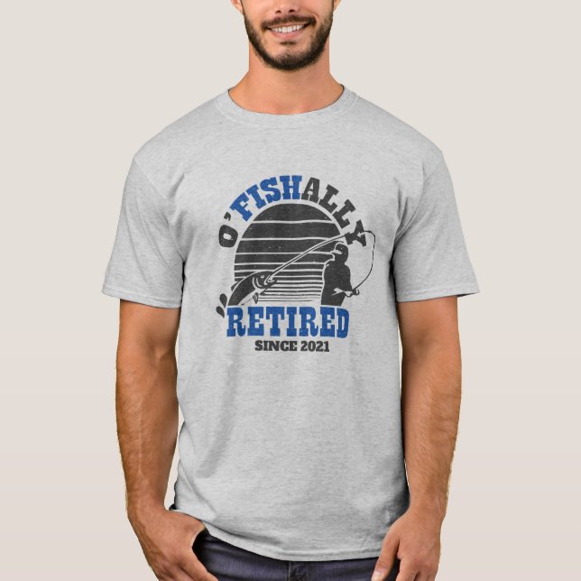 Ofishaltig erschöpfte Fischerei Ruhestand Geschenk T-Shirt (Vorderseite)