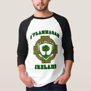 O'Flannagan/Flannagan Irischer Schild mit keltisch T-Shirt
