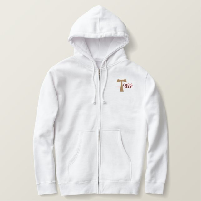 OFS weltlicher Franziskaner gestickter Bestickter Hoodie (Design vorne)