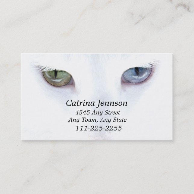 Oft mit Augen Cat Business Card Visitenkarte (Vorderseite)