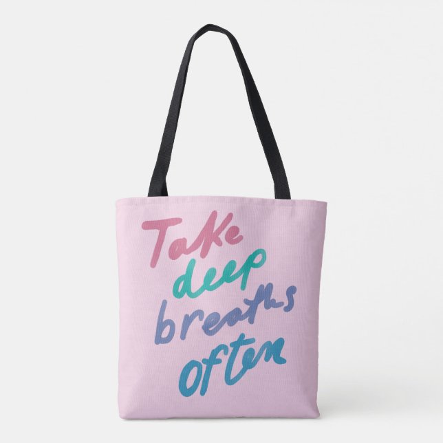 Oft tief atmen - inspirierende beruhigende Ba Tasche (Rückseite)
