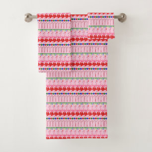 Oft Weihnachten tropisch rosa Flamingos auf Pink Badhandtuch Set